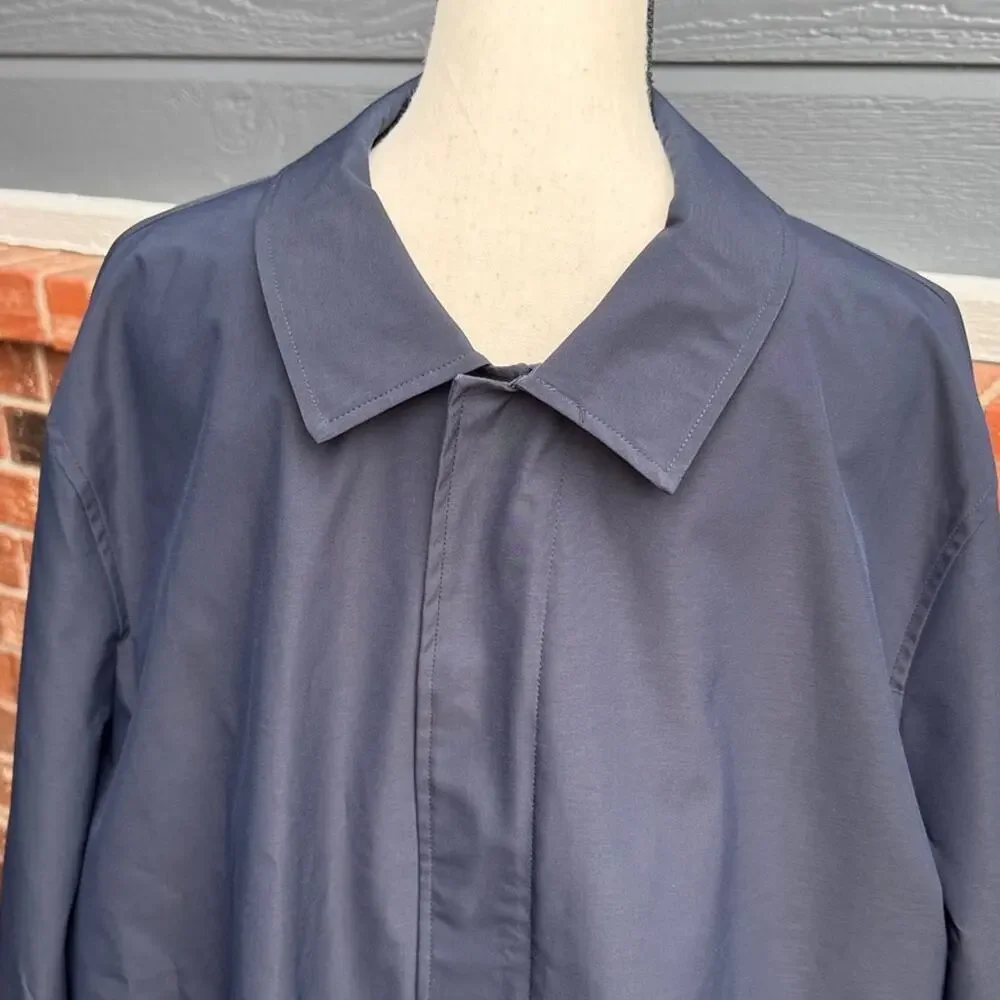 Michael Kors Blue Classic Fit Raincoat Overcoat Trench Men's Size Large L Navy - Picture 2 of 8
